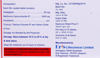 Zomelis Met 50/1000mg Strip Of 15 Tablets