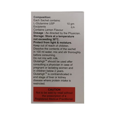 Glutahigh Lemon Flavour Sachet Of 15gm Oral Powder