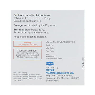 Tvaptan 15mg Strip Of 10 Tablets