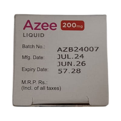 Azee 200mg Peppermint And Orange Flavour Bottle Of 15ml Oral Liquid