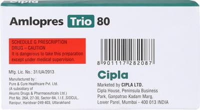 Amlopres Trio 80mg Strip Of 10 Tablets