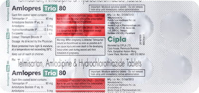 Amlopres Trio 80mg Strip Of 10 Tablets