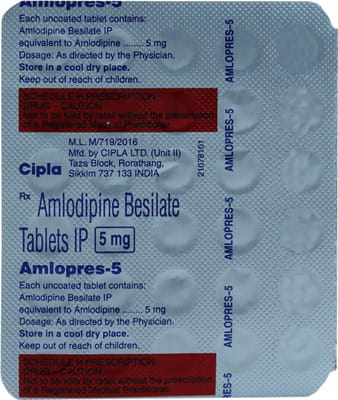 Amlopres 5mg Strip Of 30 Tablets