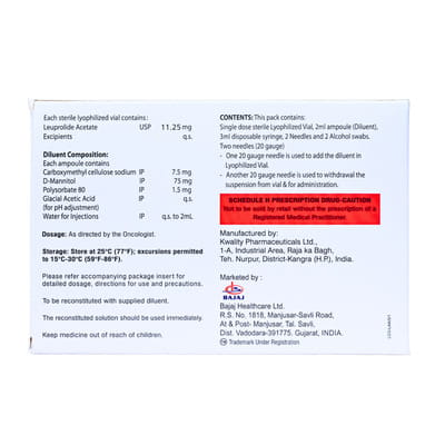Leuprolis 11.25mg Dry Vial Of 1 Powder For Injection