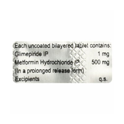 Glimzab M 1/500mg Strip Of 15 Tablets