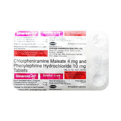 Sinarest Af New Strip Of 15 Tablets
