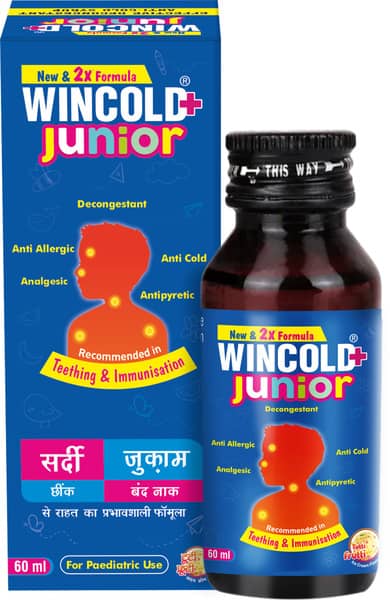 Wincold Plus Junior Tutti Fruti Ice Cream Flavour Bottle Of 60ml Suspension