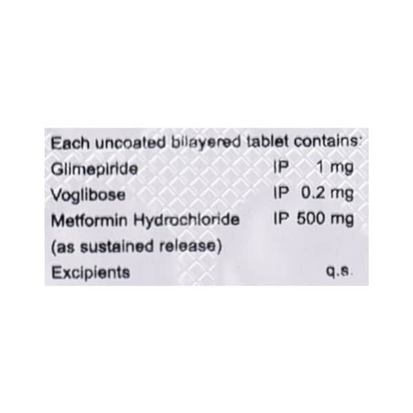 Glimibrit Mv 1mg Strip Of 15 Tablets