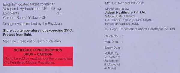 Calaptin 80mg Strip Of 30 Tablets