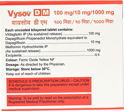Vysov Dm 100/10/1000mg Strip Of 10 Tablets