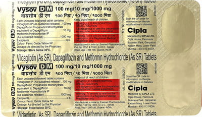 Vysov Dm 100/10/1000mg Strip Of 10 Tablets
