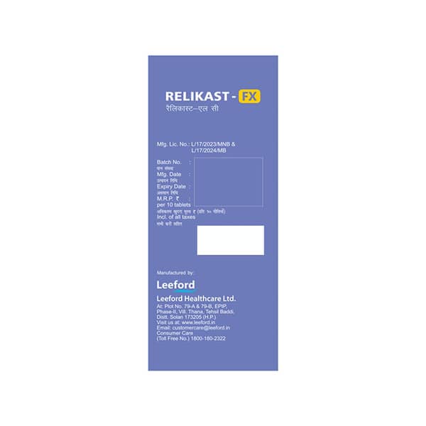 Relikast Fx Strip Of 10 Tablets