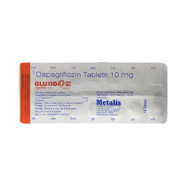 Gluxida 10Mg Strip Of 10 Tablets