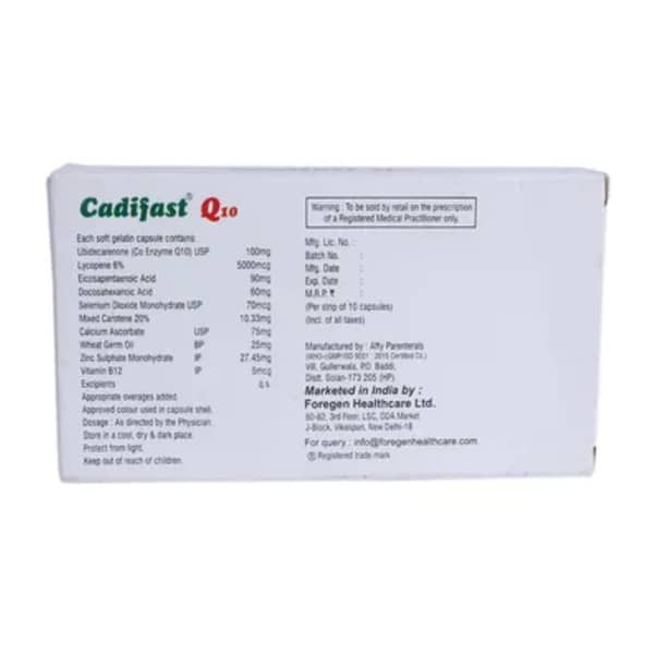 Cadifast Q10 Strip Of 10 Tablets