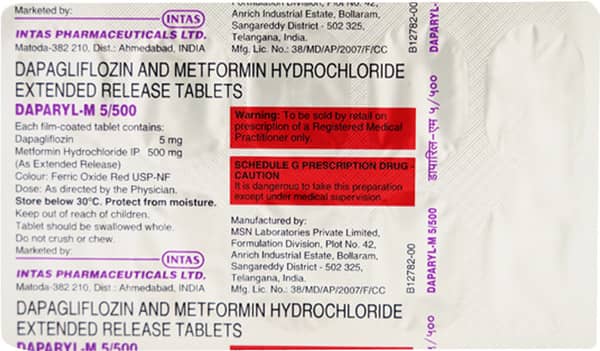 Daparyl M 5/500Mg Strip Of 10 Tablets