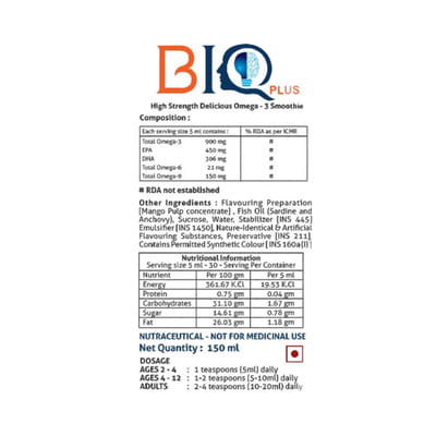 Biq Plus Mango Flavour Bottle Of 150ml Syrup