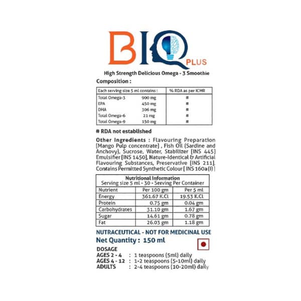 Biq Plus Mango Flavour Bottle Of 150ml Syrup