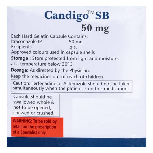 Candigo Sb 50Mg Strip Of 10 Capsules