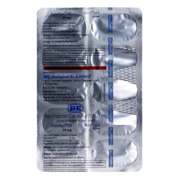 Candigo Sb 50Mg Strip Of 10 Capsules