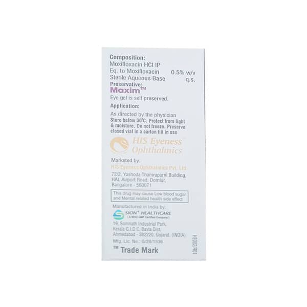 Maxim Eye Gel Bottle Of 5Ml Eye Drops