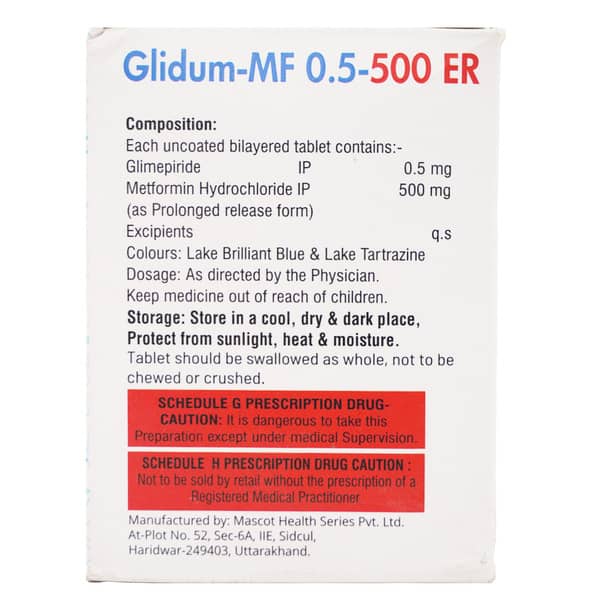 Glidum Mf Er 0.5/500Mg Strip Of 10 Tablets