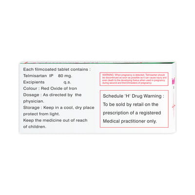 Telmiset 80mg Strip Of 10 Tablets