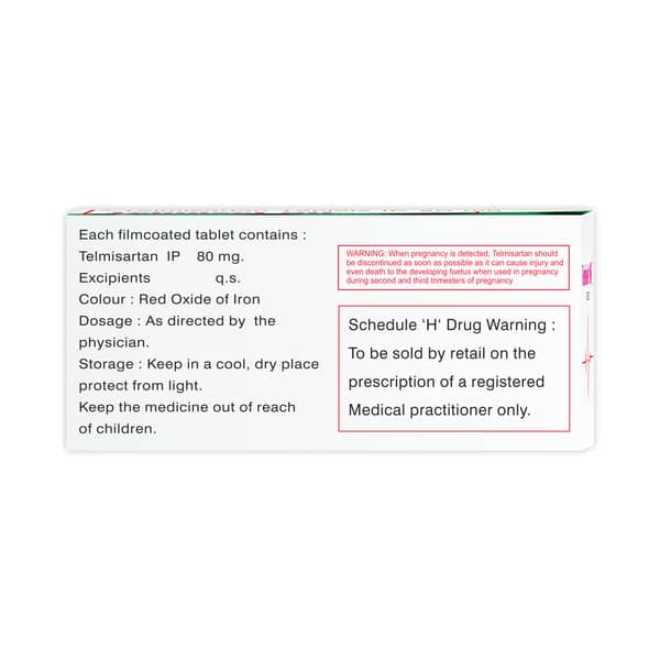 Telmiset 80mg Strip Of 10 Tablets
