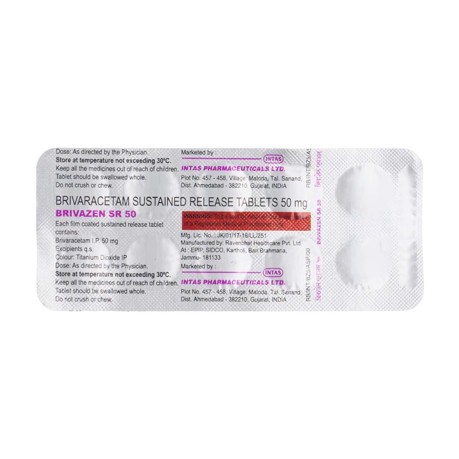 Brivazen Sr 50 MG Tablet (10): Uses, Side Effects, Price & Dosage ...