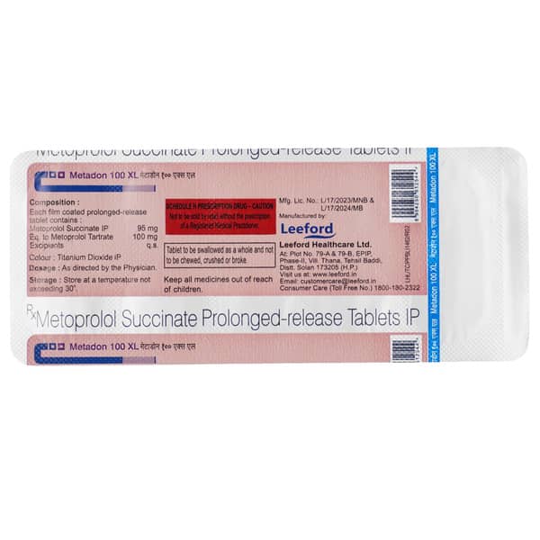 Metadon Xl 100mg Strip Of 10 Tablets