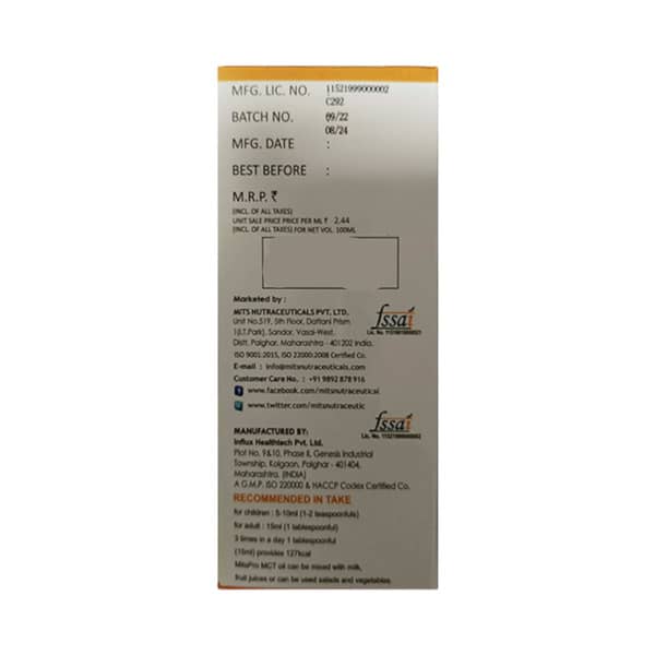 Mitspro Mct Bottle Of 100ml Oil