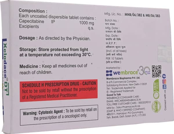Xelodace Dt 1000mg Strip Of 10 Tablets