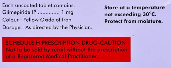 Diapride 1mg Strip Of 30 Tablets