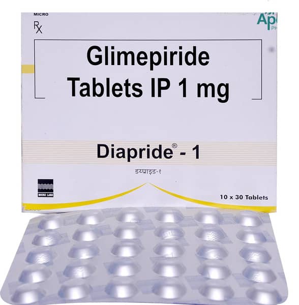 Diapride 1mg Strip Of 30 Tablets