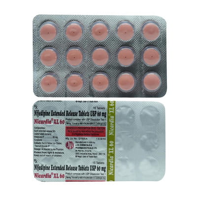Nicardia Xl 60mg Strip Of 15 Tablets