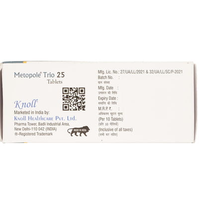 Metopole Trio 25mg Strip Of 10 Tablets