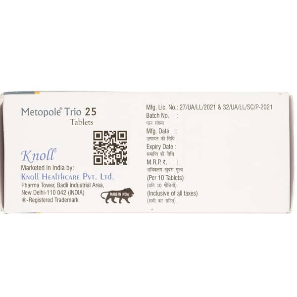 Metopole Trio 25Mg Strip Of 10 Tablets