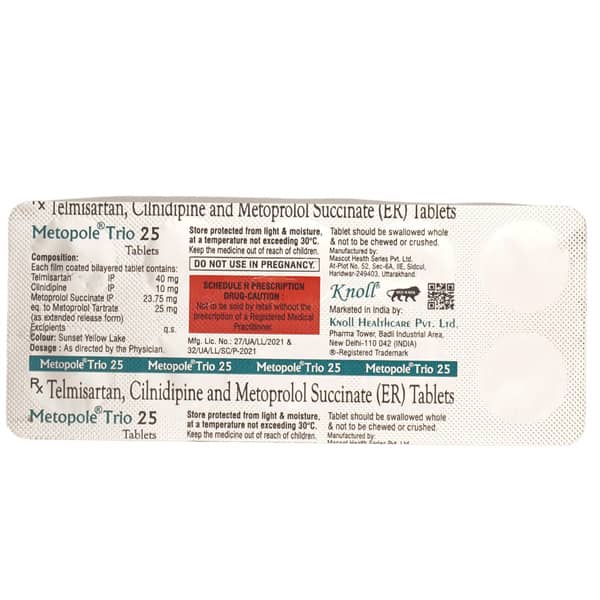Metopole Trio 25Mg Strip Of 10 Tablets