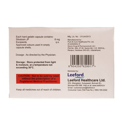 Sildohyp 8mg Strip Of 10 Capsules