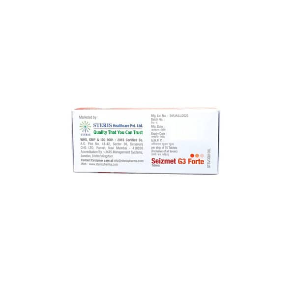 Seizmet G3 Forte Strip Of 15 Tablets