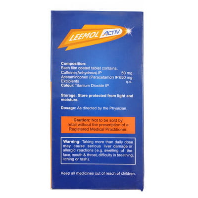 Leemol Activ 650/50 Mg Strip Of 10 Tablets