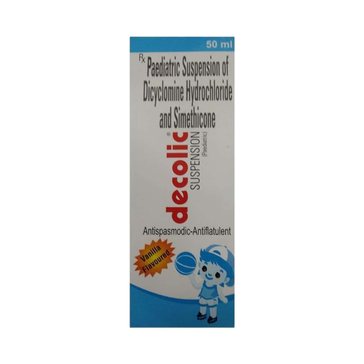 Decolic Vanilla Flavour Paediatric Bottle Of 5o Ml Suspension: Uses ...
