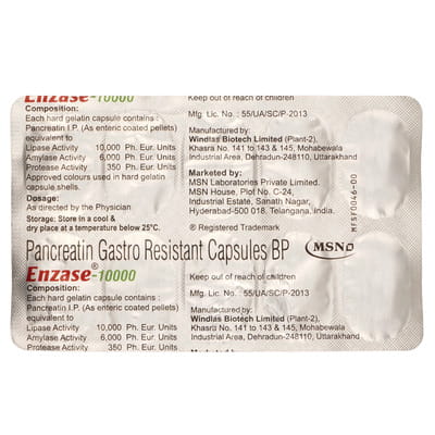 Enzase 10000 Strip Of 10 Capsules