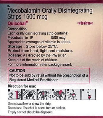 Quicobal 1500mcg Packet Of 1 Orally Disintegrating Strip