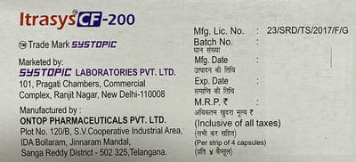 Itrasys Cf 200mg Strip Of 4 Capsules