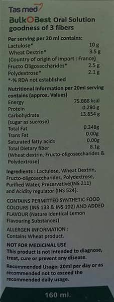 Bulkobest Lemon Flavour Bottle Of 160Ml Oral Solution
