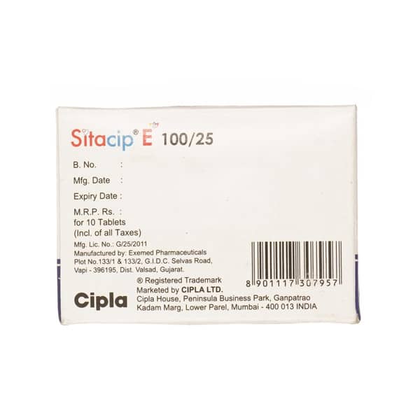 Sitacip E 100/25mg Strip Of 10 Tablets