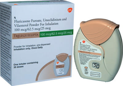 Trelegy Ellipta 100mcg/62.5mcg/25mcg Packet Of 30 Dose Inhaler