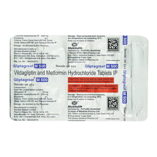 Gliptagreat M 500Mg Strip Of 10 Tablets