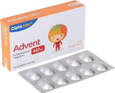 Advent 457mg Tangy Orange Flavour Strip Of 10 Dispersible Tablets