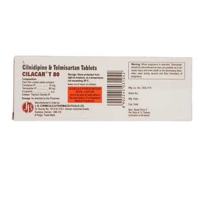 Cilacar T 80mg Strip Of 15 Tablets
